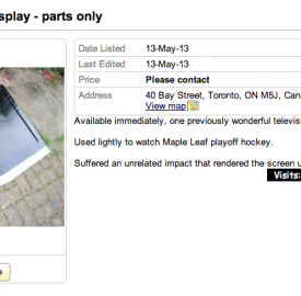 Toronto man selling TV for parts after he broke it watching Maple Leafs Screen Shot 2013-05-15 at 12.24.11 AM