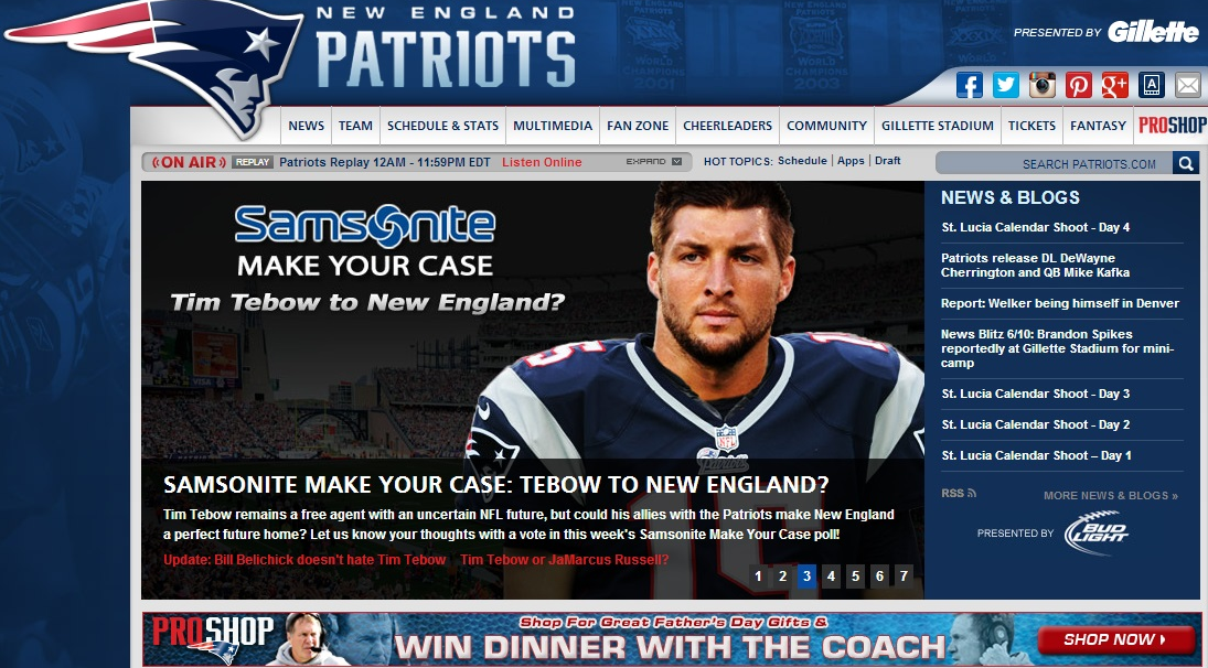 Official website of the New England Patriots