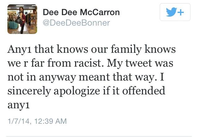Dee Dee Bonner not racist Jameis Winston