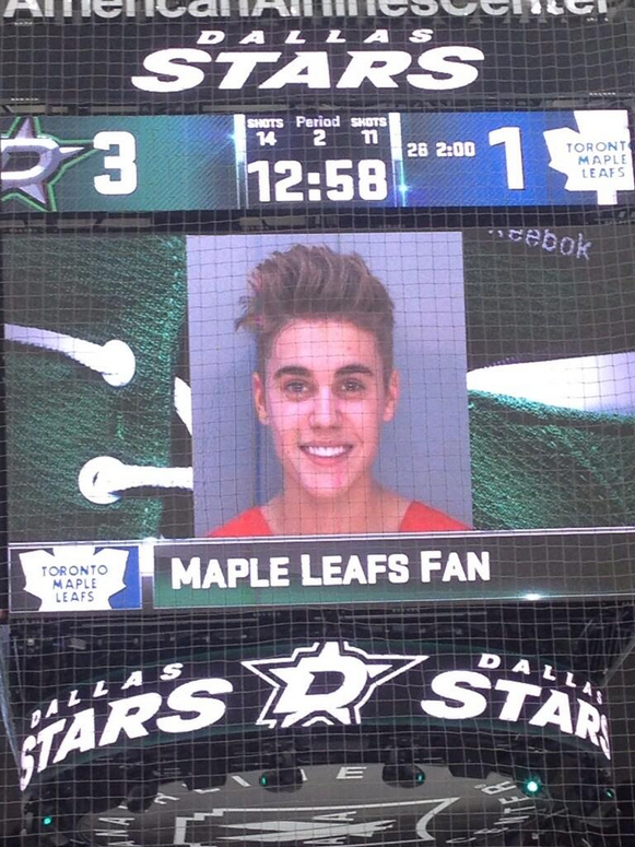Bieber Mugshot Jumbotron