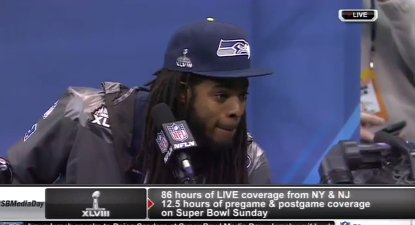 Richard Sherman asked about strippers Media day