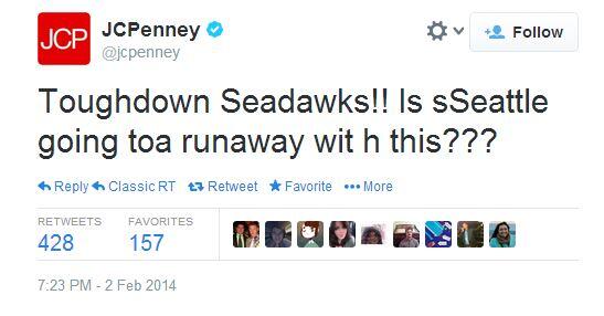 JCPenny Twitter account Super Bowl