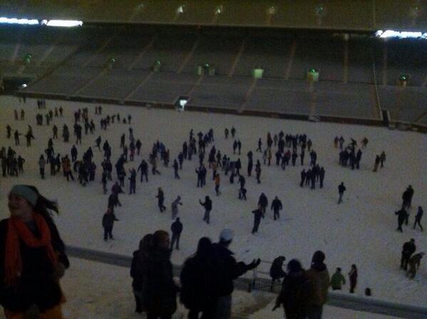 Snowball fight Neyland stadium