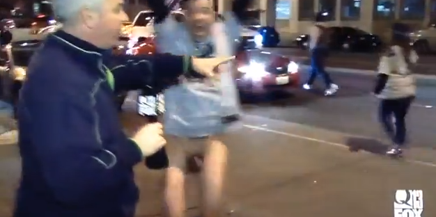 Naked Seahawks fan Super Bowl