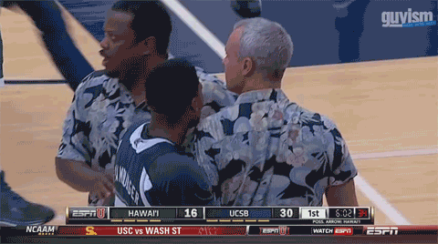 UCSB fan rushes court confronts Hawaii coach