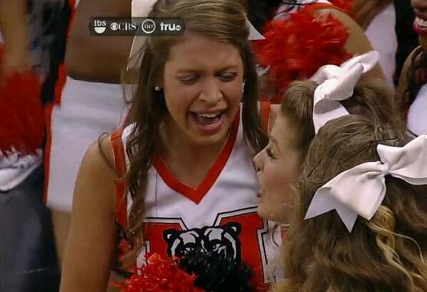 Mercer Cheerleaders crying