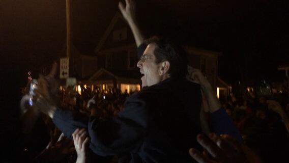 Dayton President Crowdsurfing