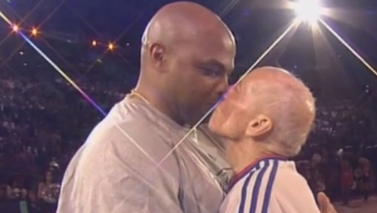 Shaq kisses ref Dick in the mouth