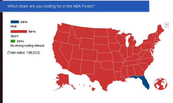 San Antonio Spurs Miami Heat Map NBA Finals