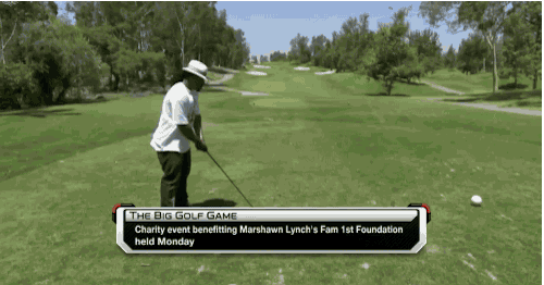 Marshawn Lynch awful golf swing