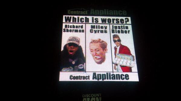 Richard Sherman Justin Bieber Miley Cyrus billboard