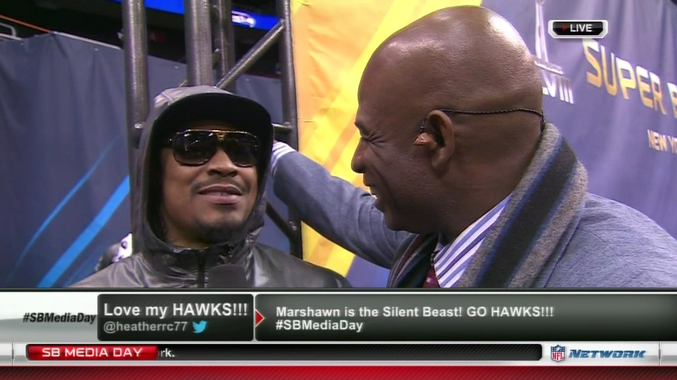 Marshawn Lynch Deion Sanders Media Day