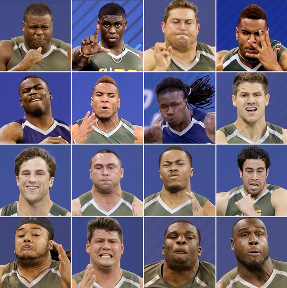 40 yard dash faces