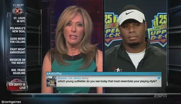 Griffey Jr uncomfortable SportsCenter interview